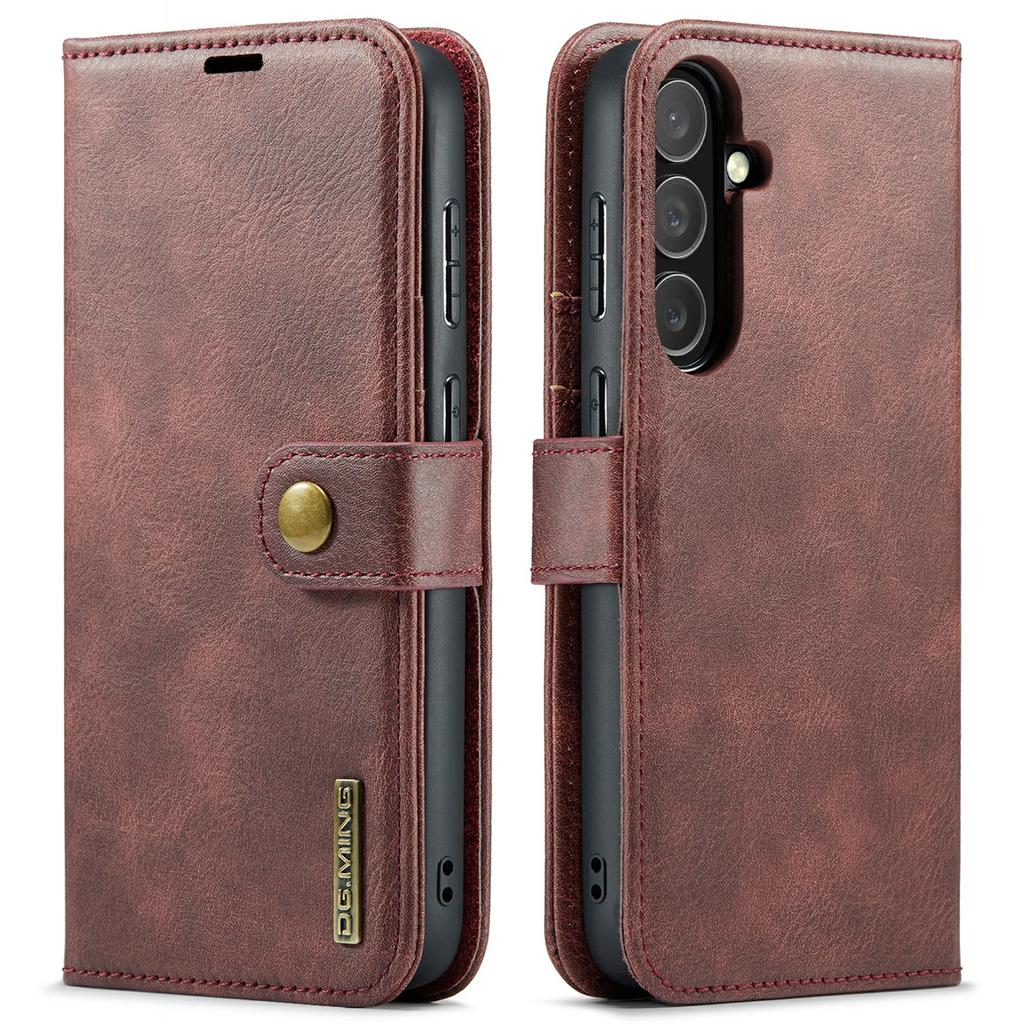 DG.MING dla Samsunga Galaxy S25 FE Etui Odpinany Pokrowiec na Telefon ze Skóry Licowej