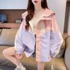 ZOSOUL Macaron Color Block Hooded Jacket