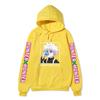 Hunter X Hunter Drinking Killua Hoodie Japanese Name Purple Letter Sleeve Anime Hooded Pullover Sweatshirt