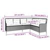 VidaXL Garden Sofa with Cushions L-shaped Grey Braided Resin, Outdoor Sofa, L-shaped Outdoor Sofa, 369002