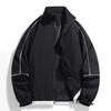 Mens Casual Stand Collar Baseball Jacket Loose Fit Lightweight Outerwear Daily Wear