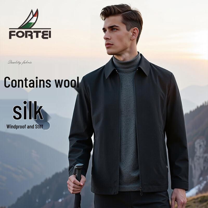 Futing Men s Wool Blend Windproof Business Jacket 56