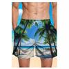 Men's summer tropical palm tree landscape print light breathable fabric suitable for vacation casual wear shorts