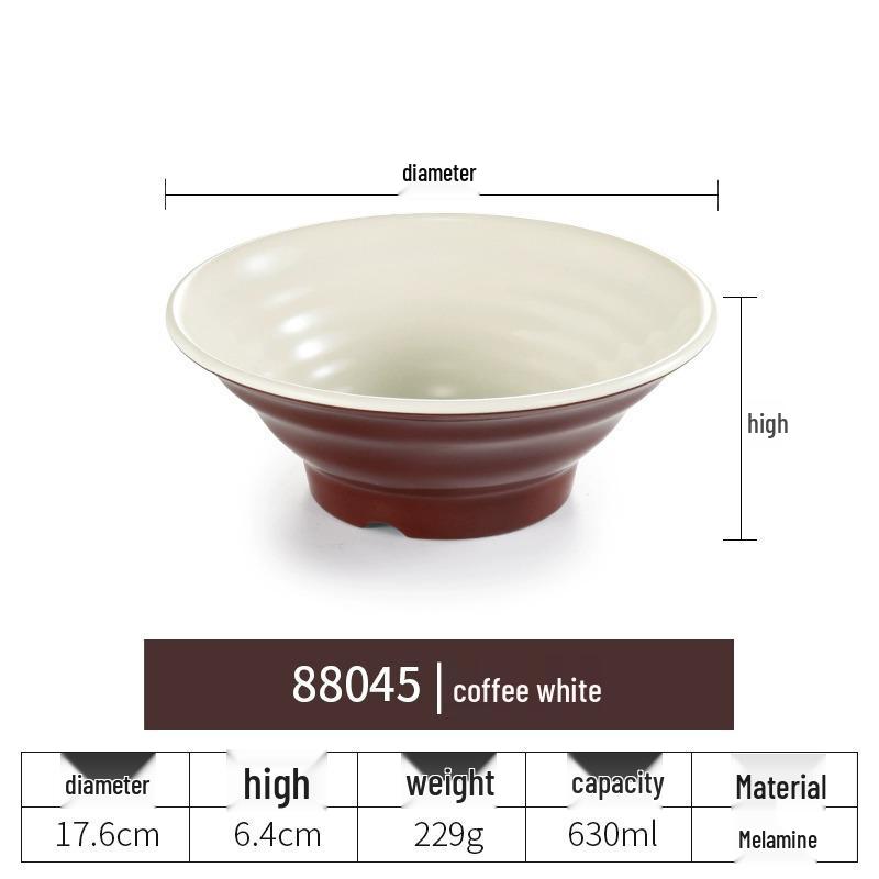 Net Celebrity Melamine Ramen Bowl: Two-Tone Creative Design, Large, Ideal for Mala Tang and Rice Noodles