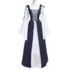 Renaissance Womens Vintage Medieval Long Dress Halloween Gothic Costume Gown