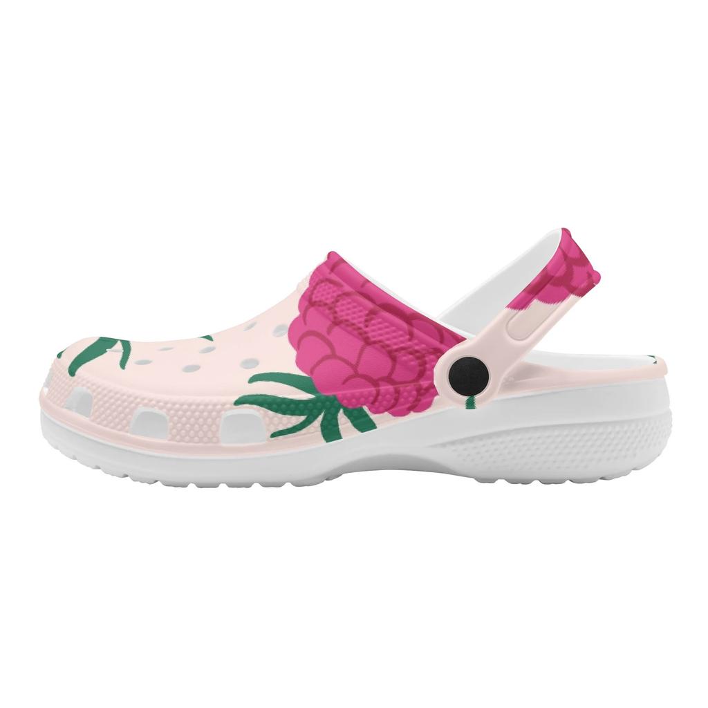 White Printed EVA Clogs for Women Men Soft Sole Lightweight Slip On Casual Footwear Soft Sole Summer Sandals Everyday Wear