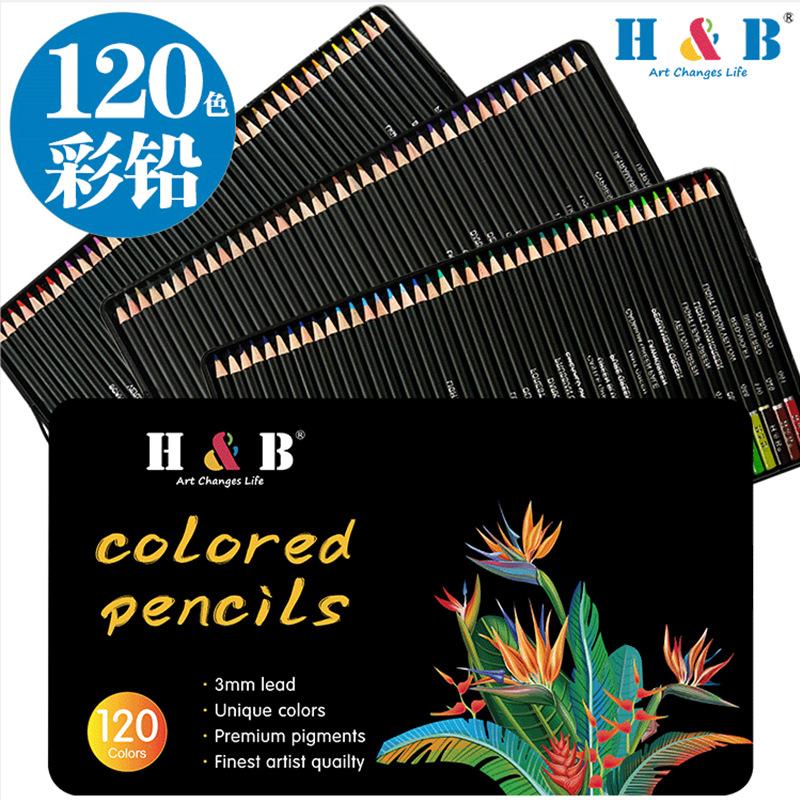 Oil Colored Pencil Set of 72/120,Iron Box Packaging Rich & Vibrant Colors,Blendable, Perfect for Beginner &Advanced Artists