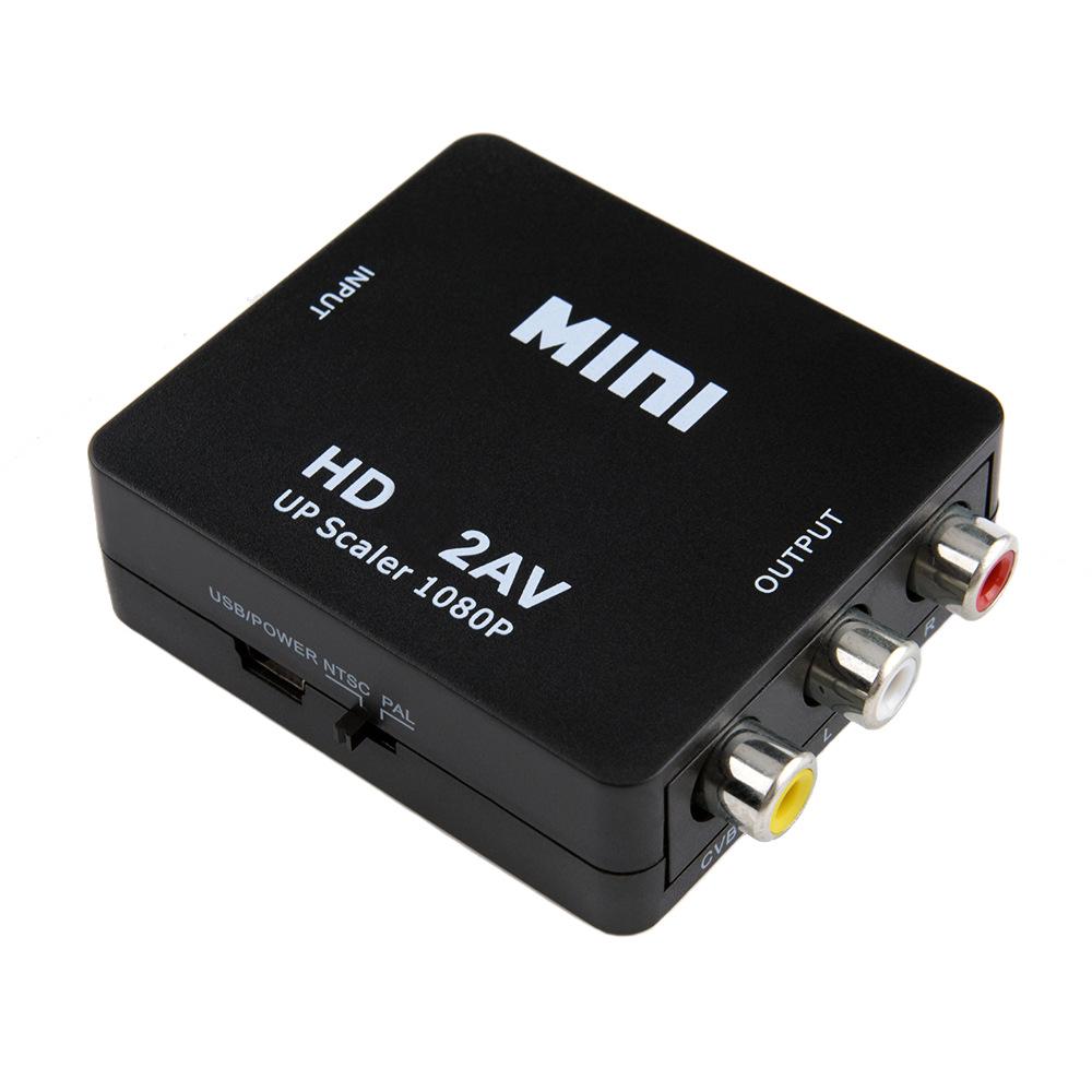 

HDMI to RCA AV Adapter - Red White Yellow Converter for Computer to Projector Audio Video чёрный