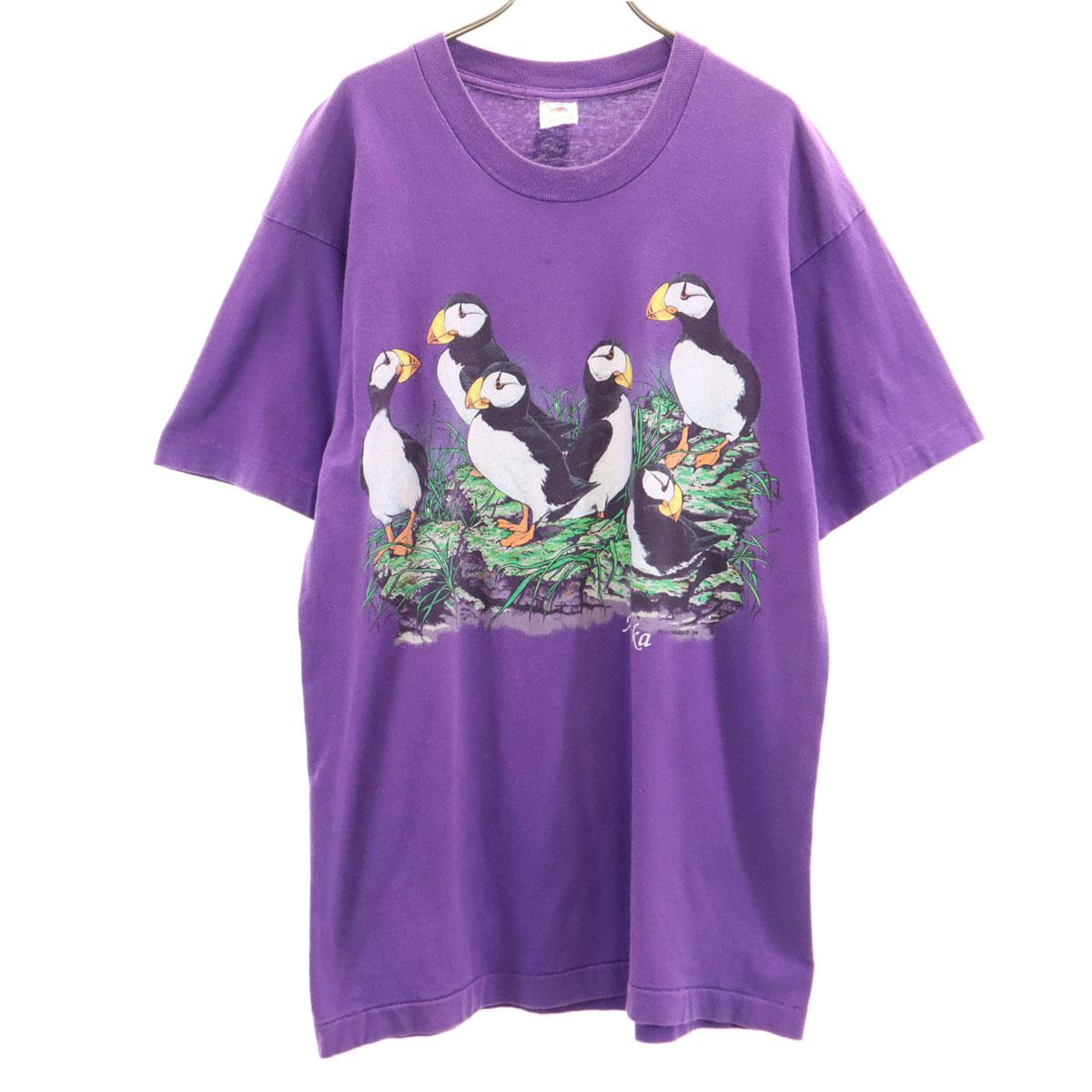 

FRUIT OF THE LOOM 90s Made in USA Old Alaskan puffin Short sleeve T-shirt Men s Used