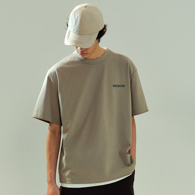 

HM Men s and Women s T-shirt 2025 Summer New Arrival Print Loose Couple Outfit round Neck Short Sleeve Tops 1288829