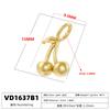 ZHUKOU Enamel Oil Drop With CZ Stone Strawberry Cherry Fruit Series Pendant DIY Handmade Jewellery Accessories:VD1654-1665