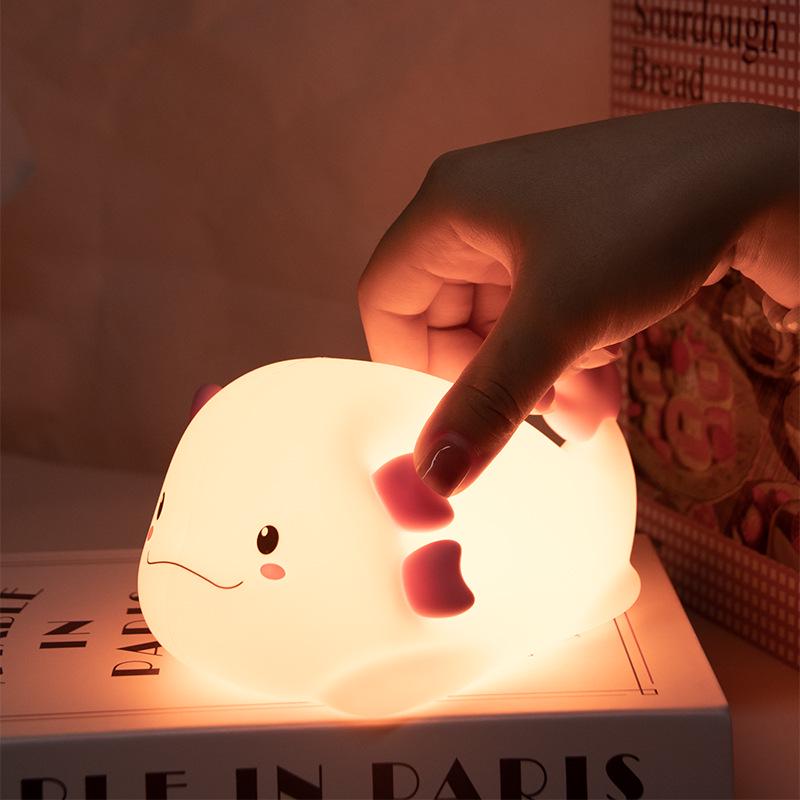 Cross-border Silicone Salamander Dual-Use Night Light – Soft, Eye-Friendly Bedside Light for Kids.