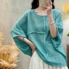 DIMANAF 2026 Zomer Nieuw Grote Maten Dames Blouse Shirt Katoen Linnen Vintage Losse Vleermuis Mouwen Casual Dames Tops T-shirts