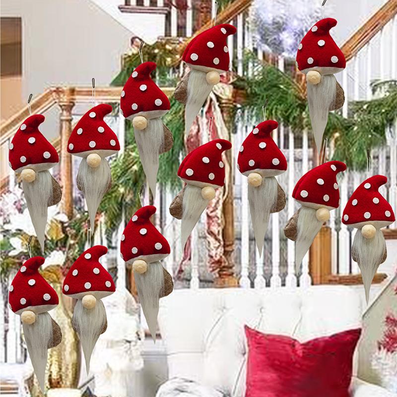 1/4/6PC Red Christmas Tree Tree Hanging Cute Hanging Pendants Party Long Beard Doll Pendants Christmas