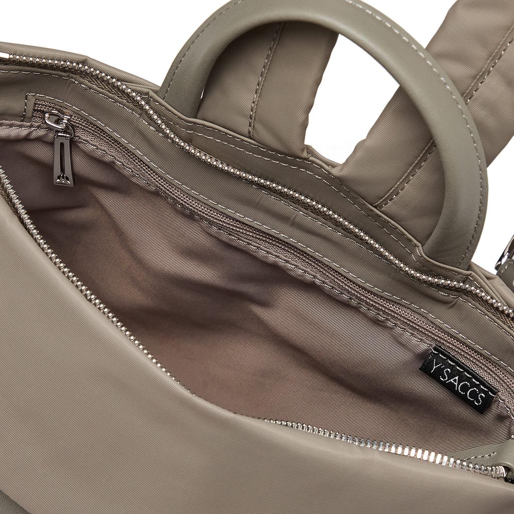 Nylon z recyklingu x Skóra bydlęca Wrap Rozmiar Greige [Isaac] Plecak, Skóra, Plecak, S, Damski, 2001005, (26)