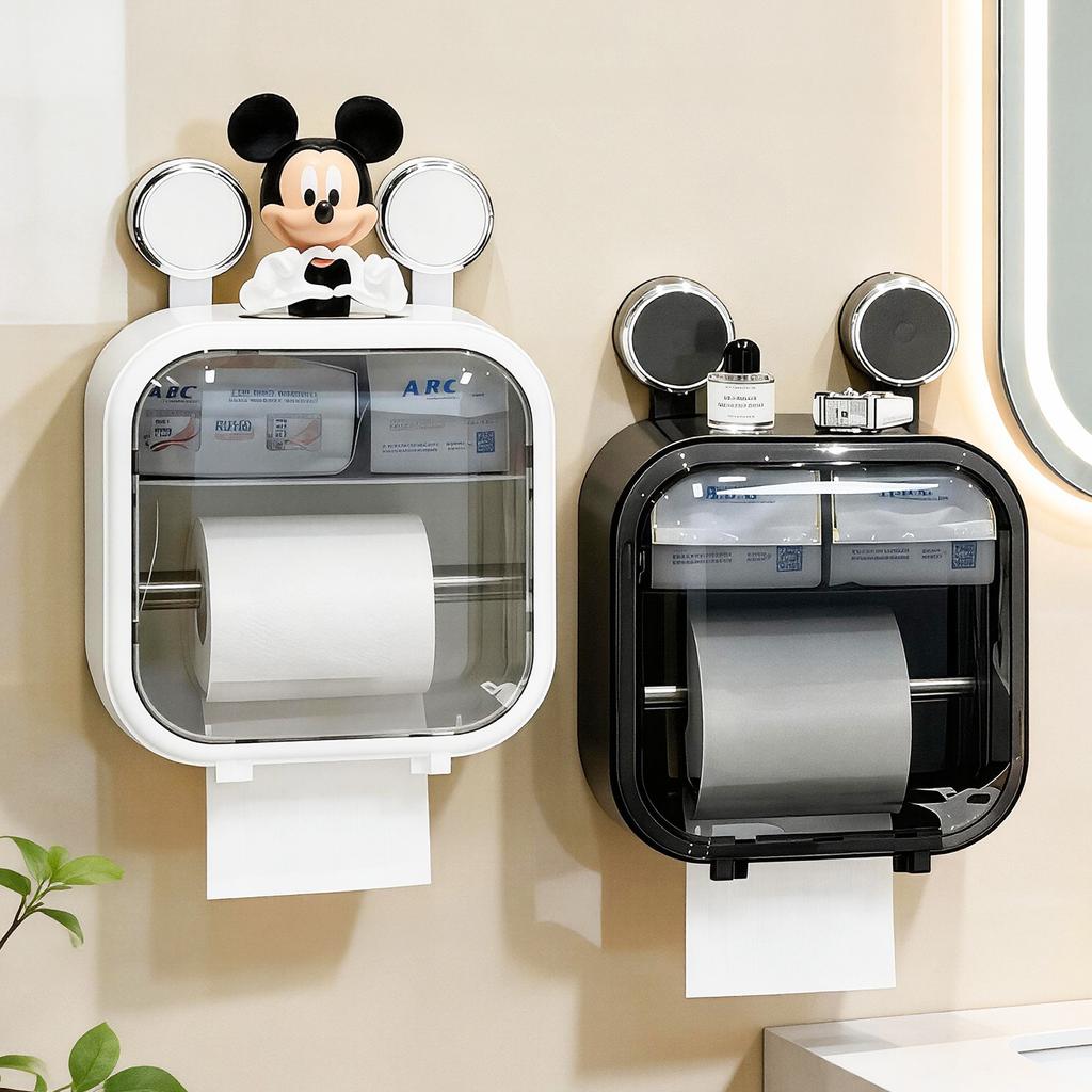 Suction Cup Toilet Toilet Carton Waterproof Non-punching Toilet Tissue Box Wall-mounted Advanced Paper Drawing Roll Paper Rack