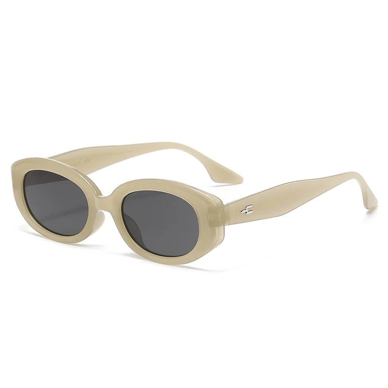 

Ins Popular Stylish Oval Female Luxury Sunglasses Vintage Brand Design Jelly Color Shades UV400 Male Rivets Sun Eyeglasses