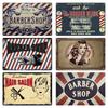 Classic Barber Shop Vintage Tin Signs Decorative Metal Plaque Metal Retro Wall Plates Salon Haircut and Shave Poster Wall Decor