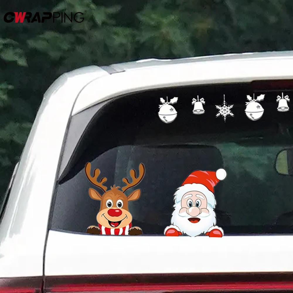 Vánoční motocyklová samolepka z adhezivního vinylu s motivem losa, motocyklové příslušenství, samolepky na auto a motocykl, samolepky na elektrickou koloběžku