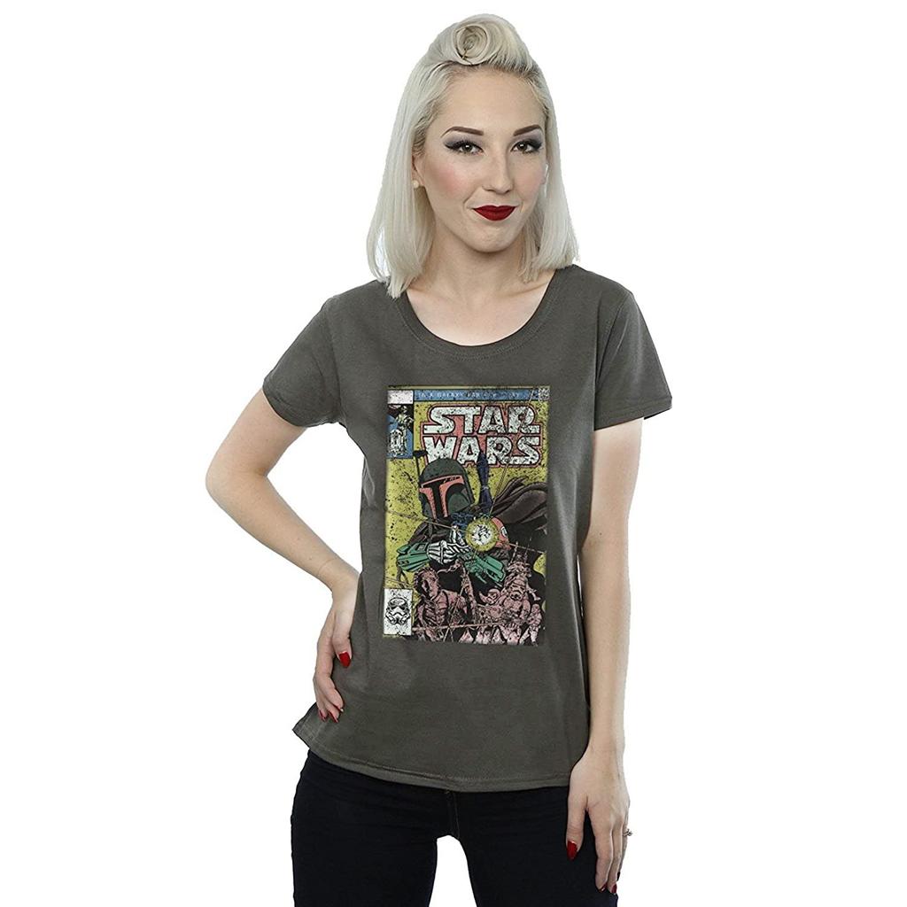 STAR WARS Damen/Damen Boba Fett Comic T-Shirt