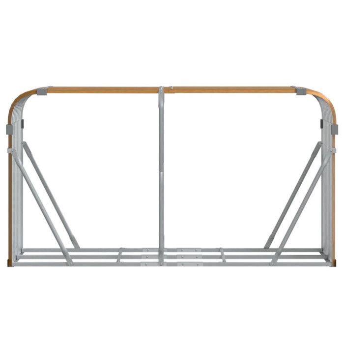 Porte-bûches - VIDAXL - 180x45x100 cm - Acier galvanisé - Marron clair