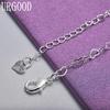 925 Sterling Silver Romantic Heart Bracelet Fashion Wedding Gift Party Jewelry