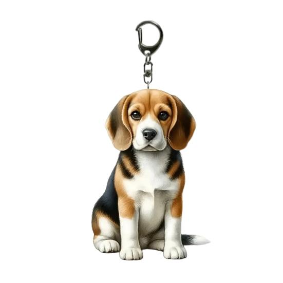Acrylic Keychain 2D Dog Shape Fine Craftsmanship Keyring Decorative Backpack Handbag Phone Car Pendant