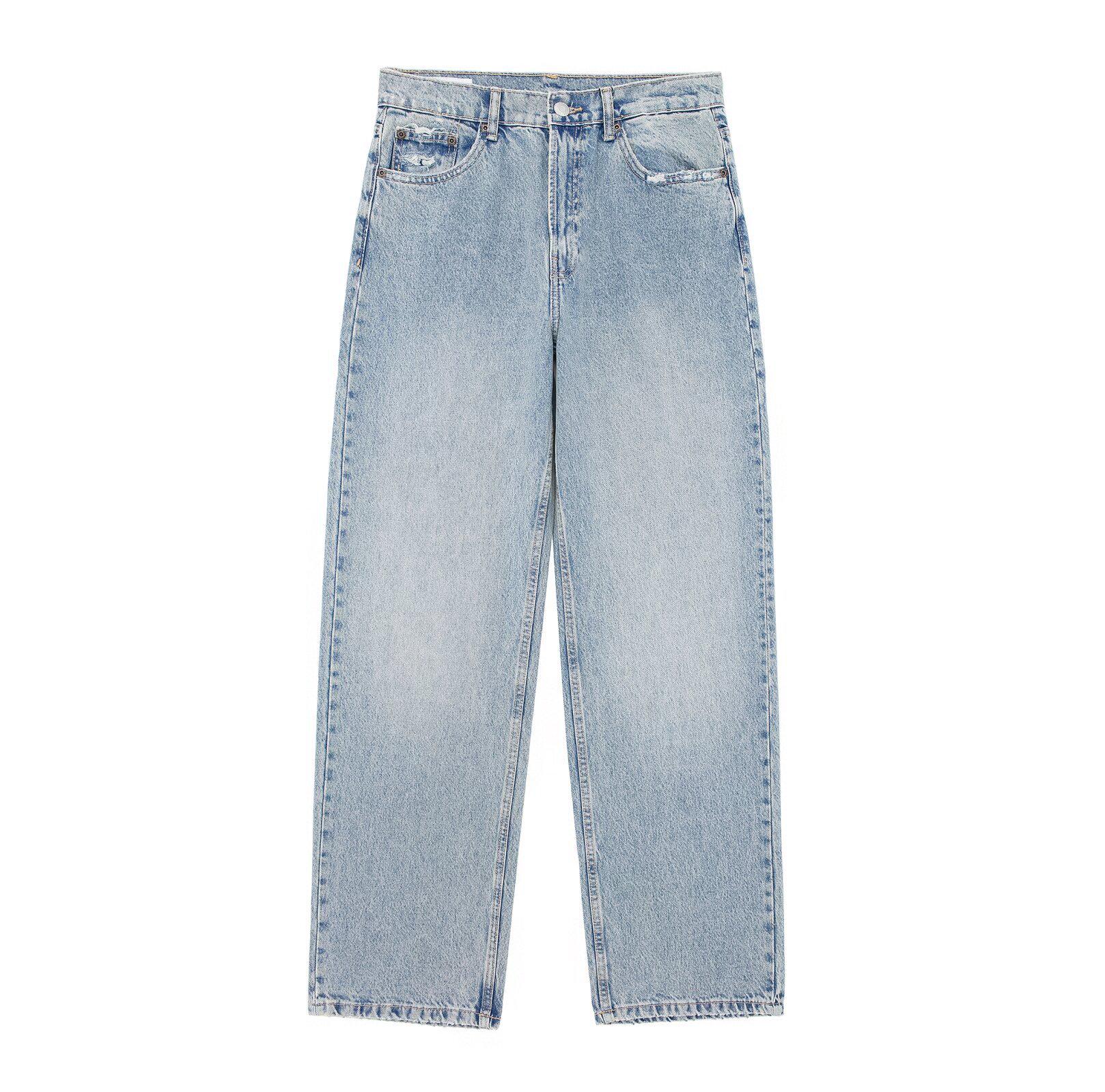 Zatrax-2024 European Summer Women s Distressed Ripped Jeans - French Style Design M синий