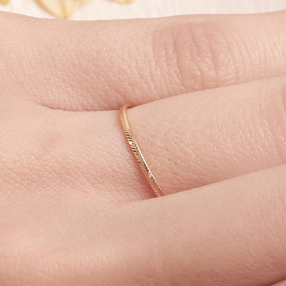 14K Layered Friendship Ring Comb-Cut Slim