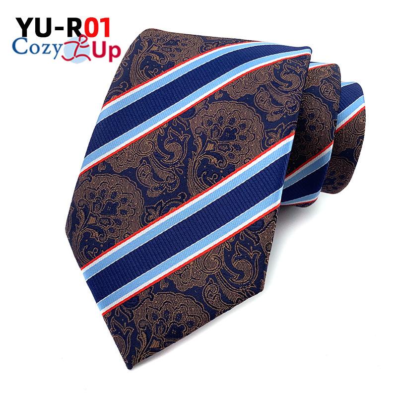 3.15" Fashion Striped PaisleyTie for  Men Flower Necktie for Wedding