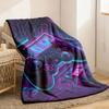 Contemporary Gaming Controller Design Flannel Throw Blanket Soft Comfortable Digital Print Lightweight All-Season Cozy Polyester W