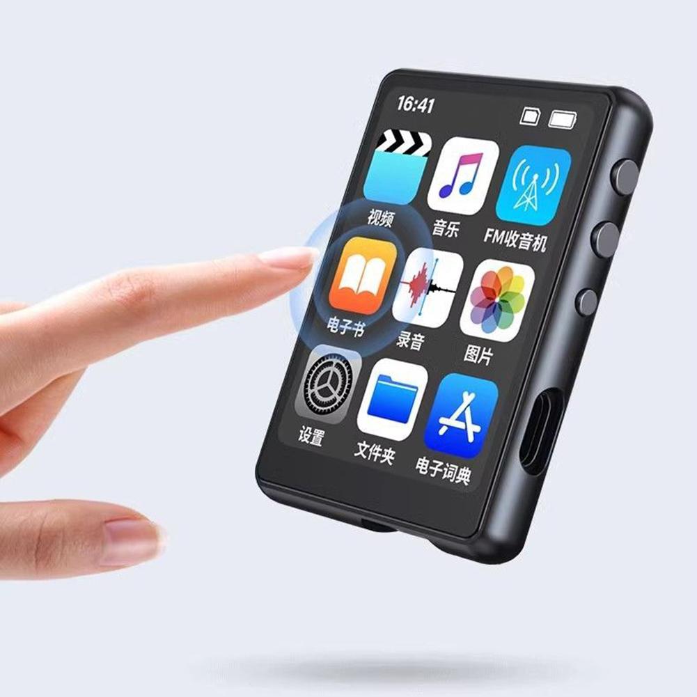 MP3 MP4 Player HiFi MP4 Walkman Full Touch Screen Bluetooth-Compatible Portable MP3 Player with Speaker FM/E-book/Recorder
