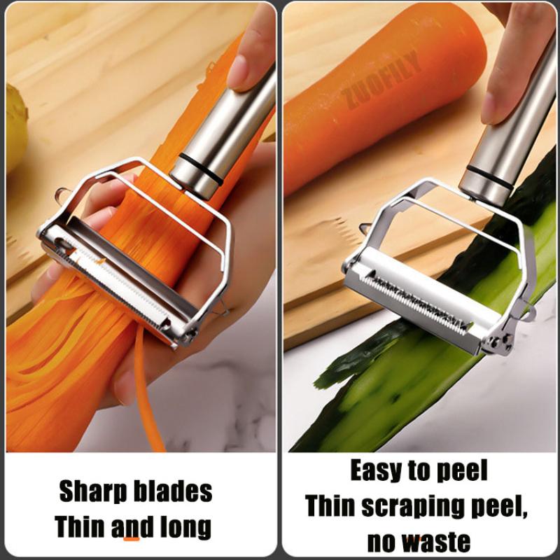 Kitchen Vegetable Peeler Stainless Potato Cutter Double-Head Vegetable Slicer  Household Multiple-Function Vegetable Chopper