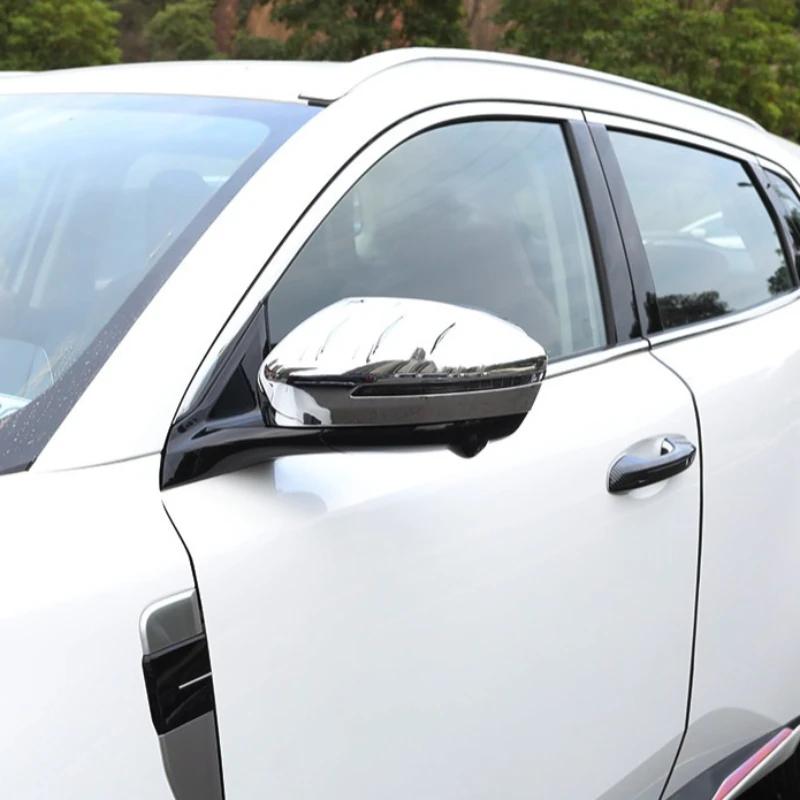 For Changan 3th CS55 PLUS 2024 Rearview Mirror Cover Carbon Fiber Pattern Protective Shell Car Exterior Decoration Accessories