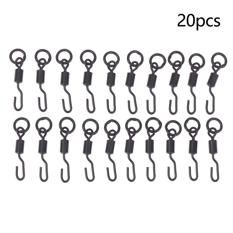 10/20Pcs Carp Fishing Swivels Snaps With Solid Ring Quick Change Fishing Hook Swivels Accessories For Carp Rig Micro Swivel Hook