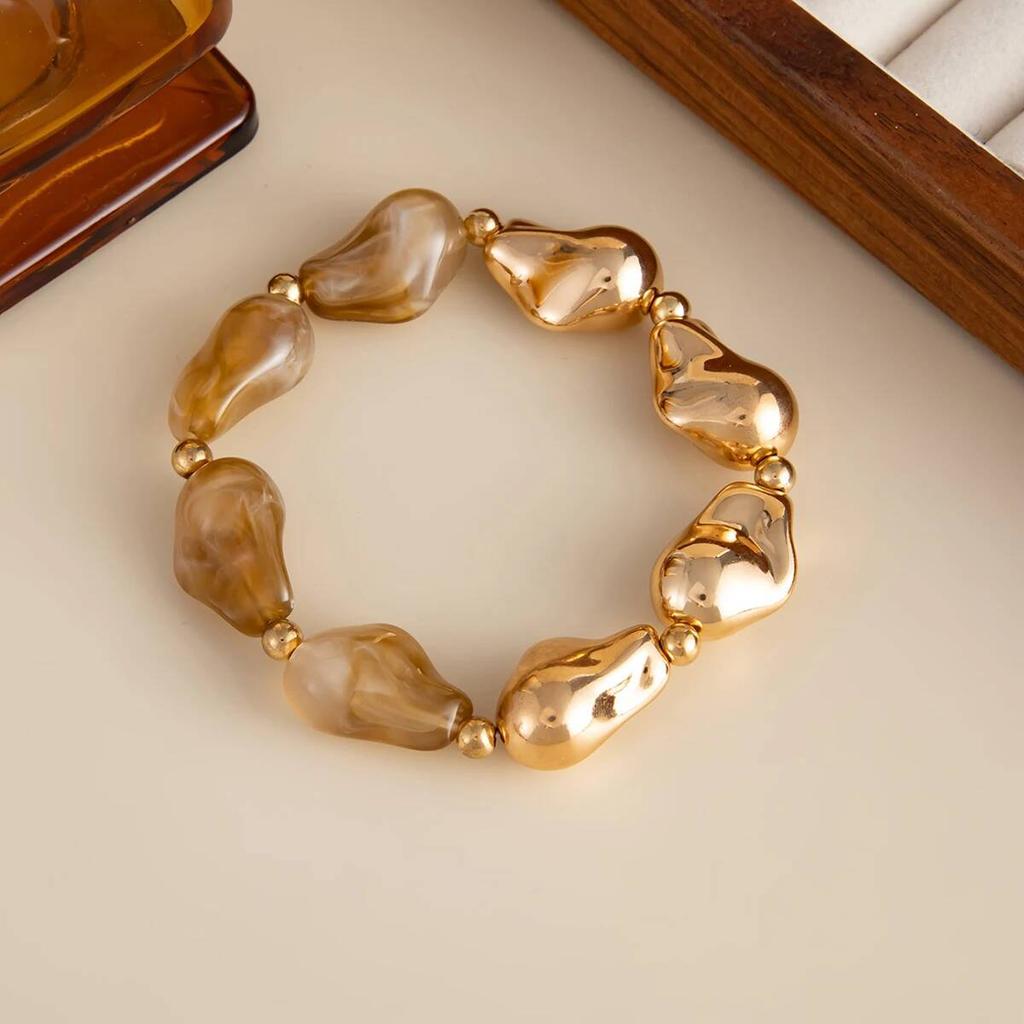 Salircon 7 Colors Boho Resin Acrylic Bead Choker Necklace Bracelet Set Women Vintage Elegant Banquet Party Bangles Jewelry Gifts