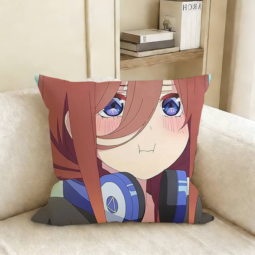 

TQQ MMiku NNakano Various Sizes Square Pillow Case For Car Home Bedchamber Decor 30X30cm
