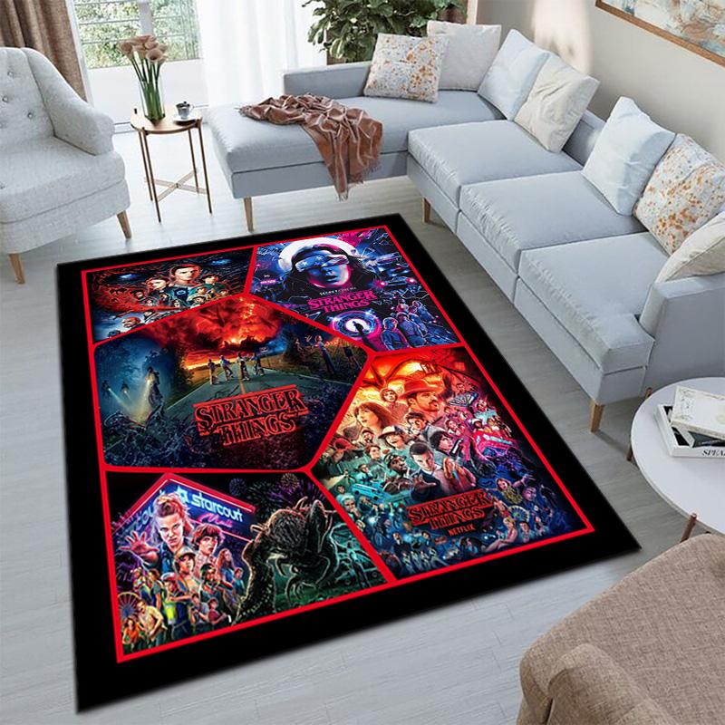 Halloween Horror Horror Theme Stranger Things Carpet Home Living Room Decoration Table and Chairs Anti Slip Door Mat Outdoor Picnic Mat Carpet A21