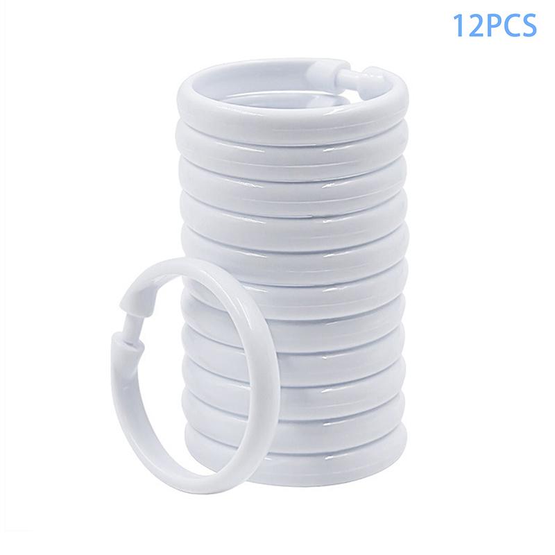 

12 шт. Открытые кольца для штор, Кольца для штор, Круглые кольца, Зажимы для штор для душа Для штор и карнизов белый