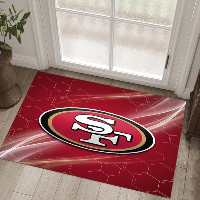 San Francisco 49ers Design Kristall Samt Teppich Gemütlich Nicht?Rutschfester Teppich mit Aufdruck für Schlafzimmer Wohnzimmer Eingang