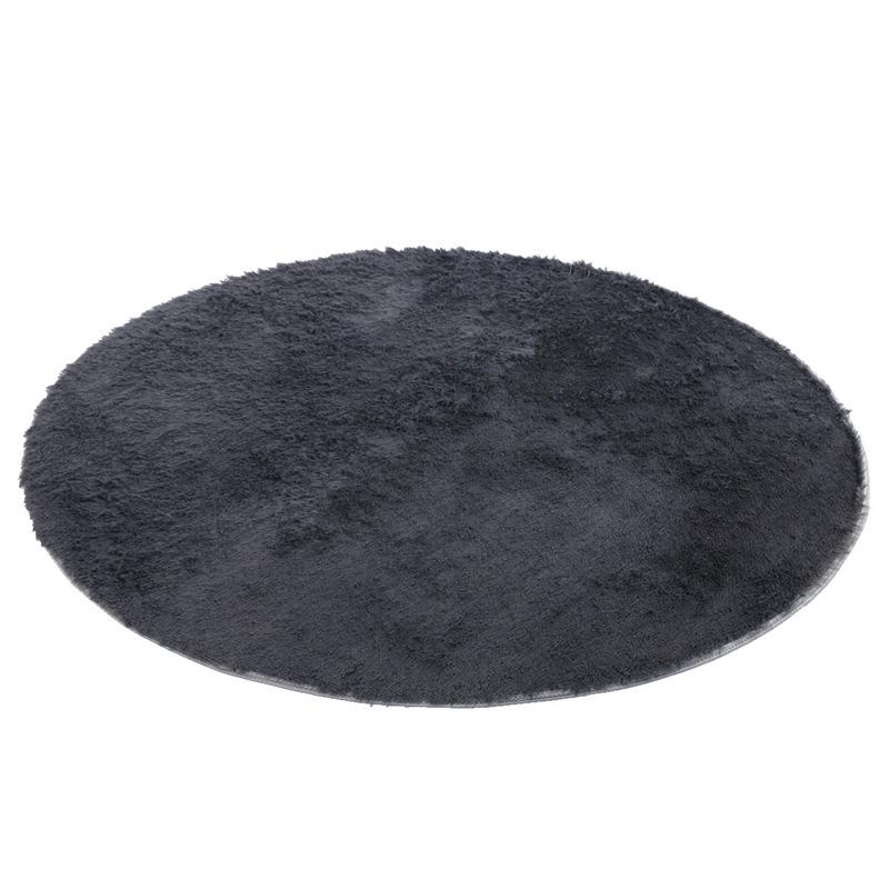 Okrągły Pluszowy Dywan z Długim Włosem do Salonu, Sypialni lub na Jogi – Personalizowany Jedwabno-Wełniany Dywan