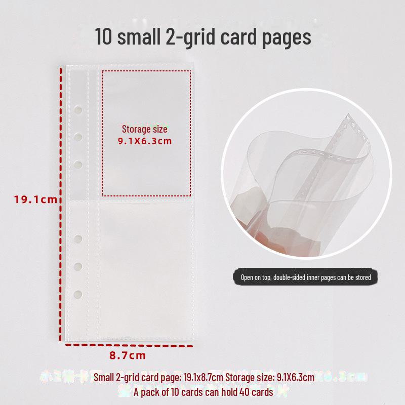 Ultraúzké náhradní listy A6 s volným listem s mřížkou a 3palcovými úložnými kapsami