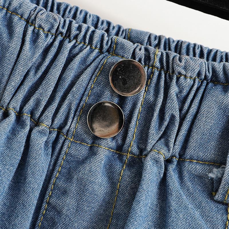 Women's Summer High-Waisted Slimming Denim Shorts A-Line Wide-Leg Loose Plus Size Cropped Pants