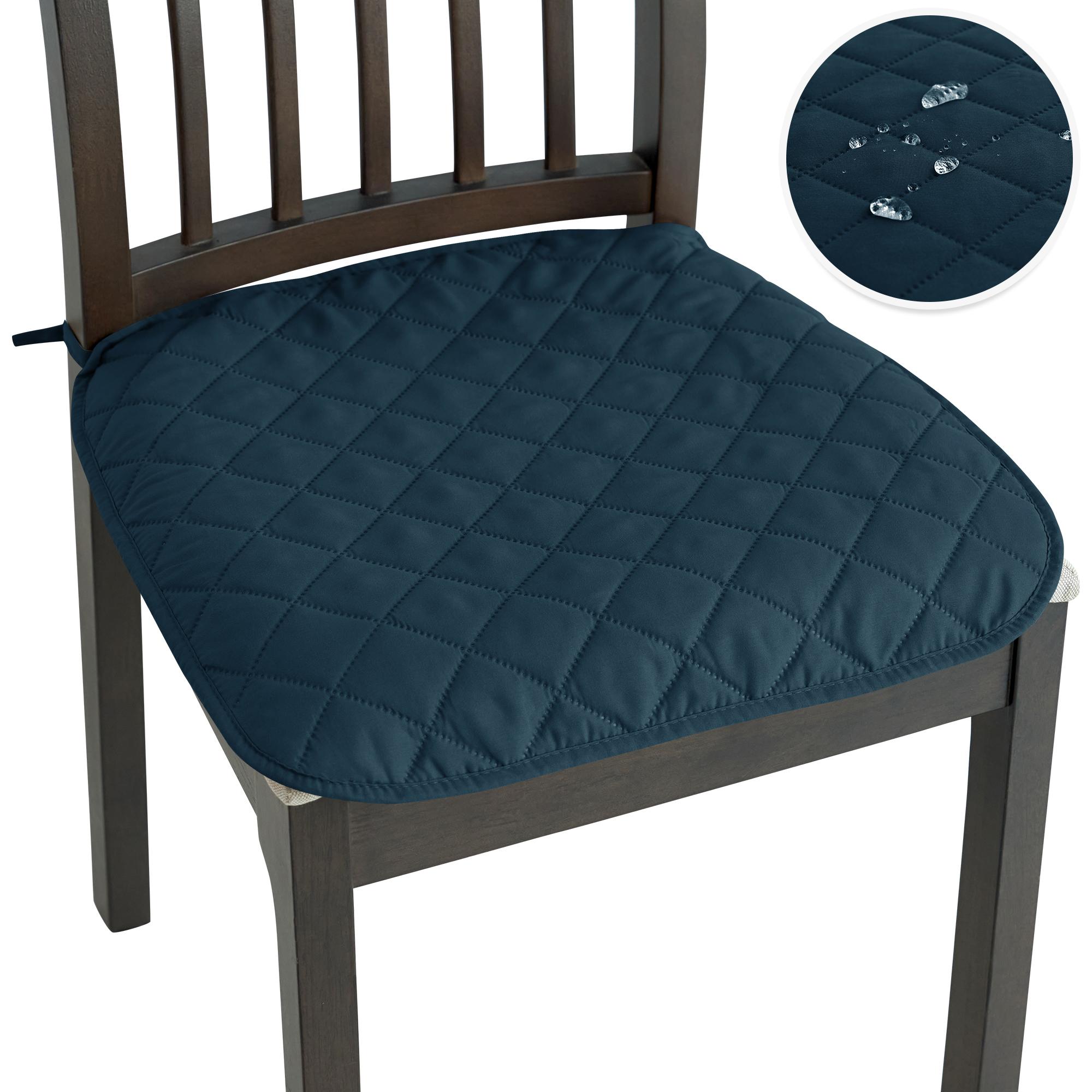 

WaterProof Quilted Chair Seat Cushion Cover Non-Slip Dining Chair Covers Solid Color Office Stool Seat Pads for Home Hotel 1 pc бірюзовий