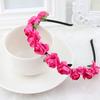 Hot sale ladies rose flower hair bands colorful wedding headwear