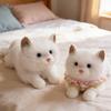 Brinquedo de Pelúcia Gato Siamês Realista com Som Animal de Pelúcia Macio Gatinho Companheiro Realista para Abraçar Presente de Aniversário para Crianças Amantes de Gatos