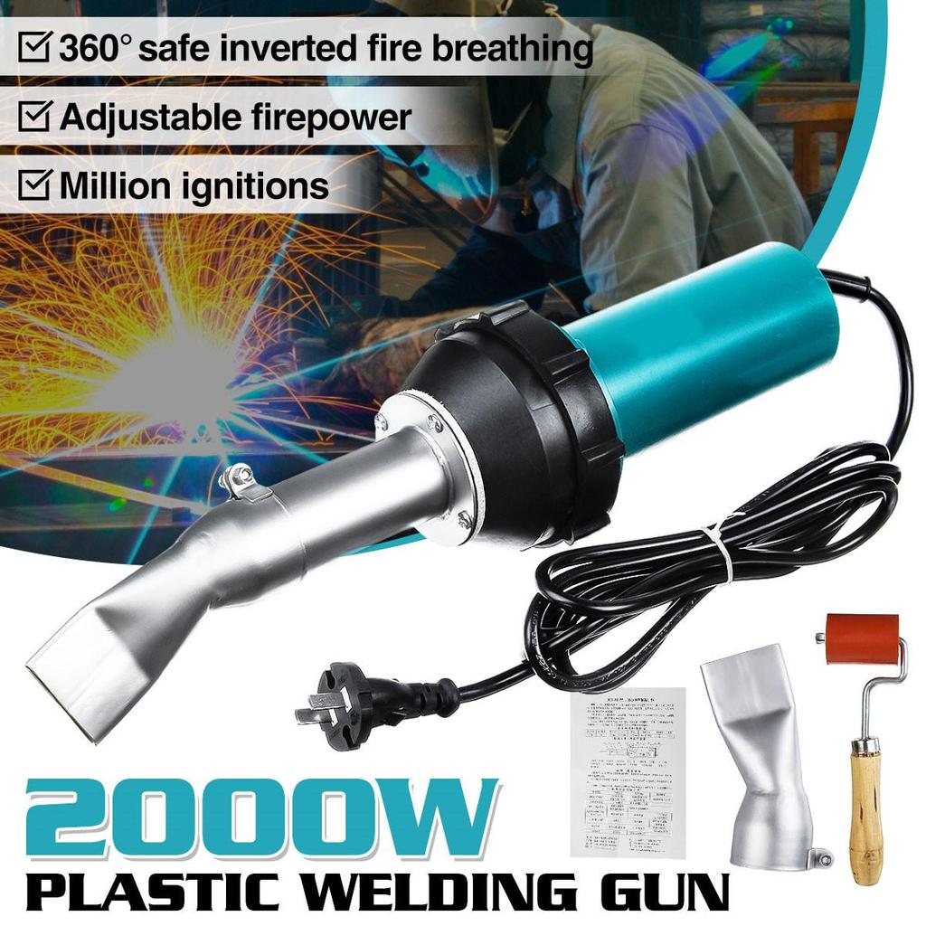 AC 220V 2000W 50/60Hz Hot Air Torch Plastic Welding Gun Welding Torches For Welder + Round / Flat Nose Wholesale Price