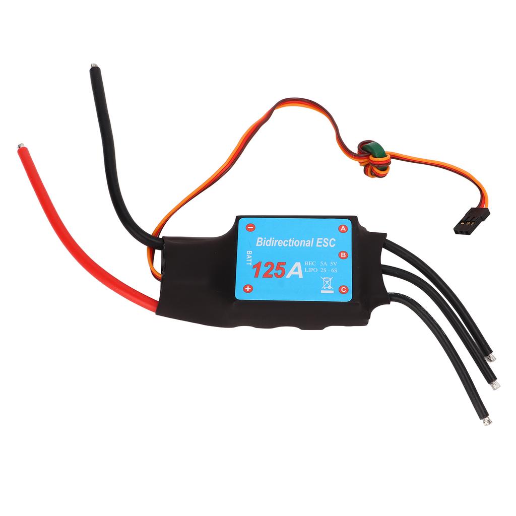 Brushless ESC Black 125A Brushless ESC RC Boat Two Way Water Cooled ESC for RC Boats Underwater
