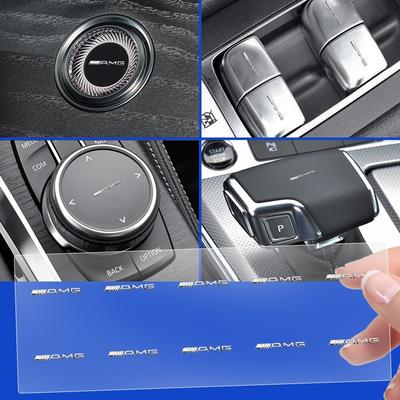 2/5/10 Peças Adesivo Logotipo Carro Decalques Console Central Acessórios Carro Para Mercedes Benz AMG GLE GLS GLC CLA GLB ML W204 W206 W205 W212 W203