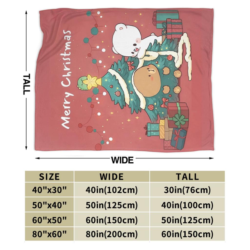 Bubu and Dudu Xmas Panda Couple Merry Christmas Soft Warm Blanket  Airplane Plush Bedding Throw Flannel Bedspread Sofa Bed Cover